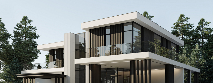 Завершено проектирование дома в стиле хай-тек — HT-505
