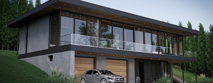 Завершено проектирование дома в стиле хай-тек – НТ-174-1