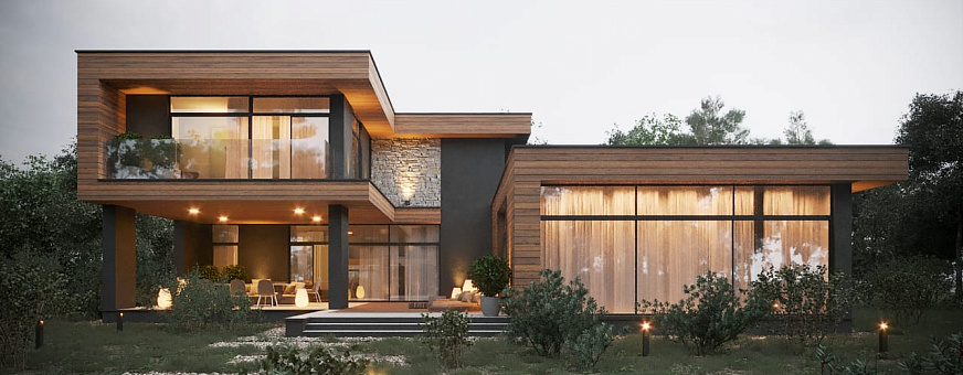 Завершено проектирование дома в стиле хай-тек – HT-303