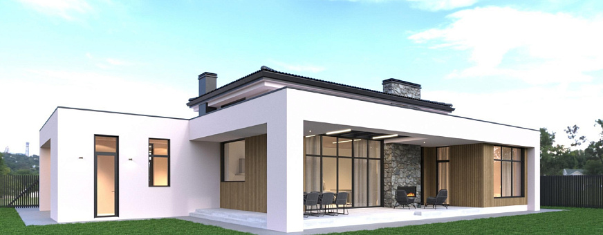 Завершено проектирование дома в стиле хай-тек - HT-208