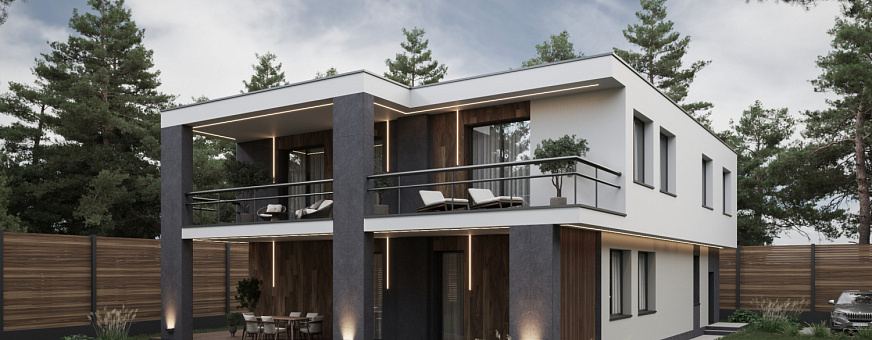 Завершено проектирование дома в стиле хай-тек – HT-283-1