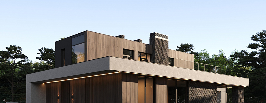 Началось строительство дома в стиле хай-тек в д. Привалово