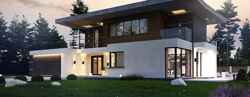 Новый дом Хай-Тек по проекту Zx22