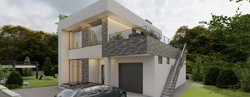 Завершено проектирование дома в стиле хай-тек – HT-128