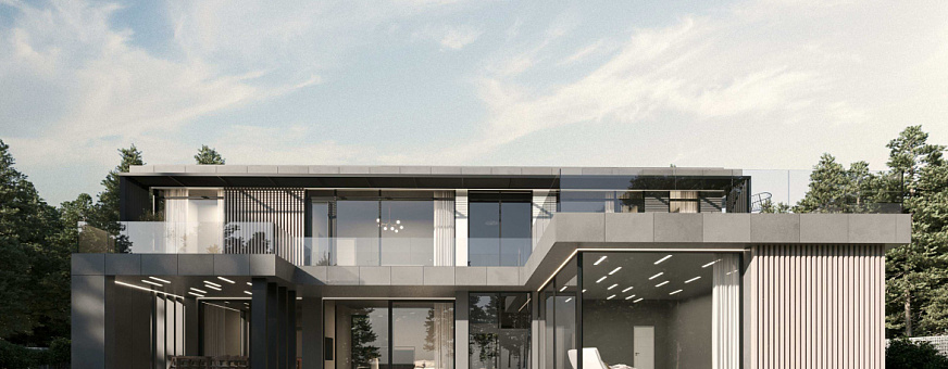Завершено проектирование дома в стиле хай-тек – НТ-356