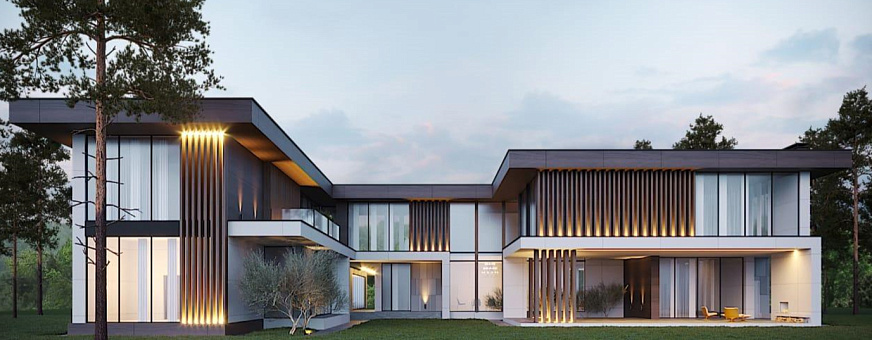 Завершено проектирование дома в стиле хай-тек - HT-926