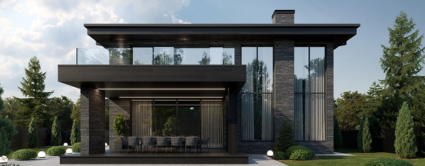 Завершено проектирование дома в стиле хай-тек HT-312