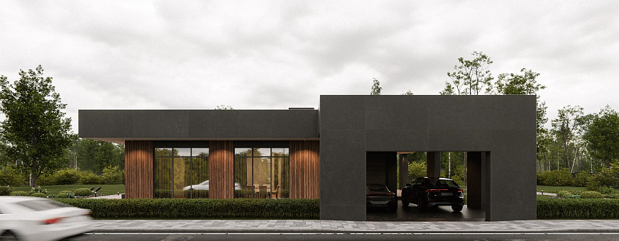 Завершено проектирование дома в стиле хай-тек - HT-216